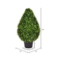 thumbnail image 2 of Vickerman 24" Artificial Boxwood Teardrop Shaped Bush, Black Plastic Pot., 2 of 5