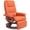 Orange, variant on Faux Leather Manual Recliner, Adjustable Swivel Lounge Chair with Footrest, Armrest and Wrapped Wood Base for Living Room, Gray