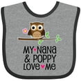 thumbnail image 3 of Inktastic Nana and Poppy Love Me Girls Baby Bib, 3 of 4