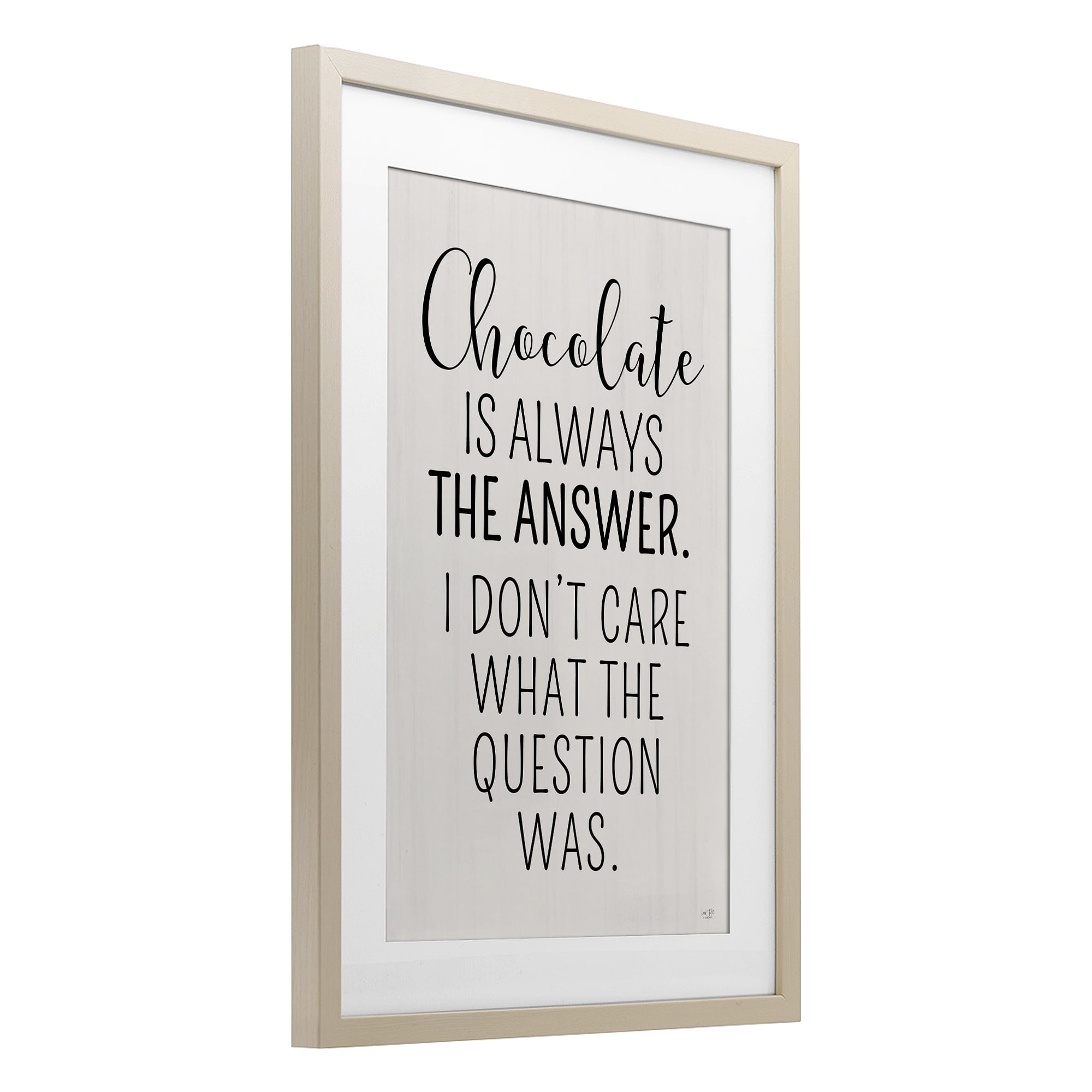 Stupell Industries Chocolate Is Always The Answer Birch Framed Print Under Glass, design by Lux + Me Designs