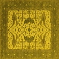 thumbnail image 1 of Ahgly Company Machine Washable Indoor Square Oriental Yellow Industrial Area Rugs, 3' Square, 1 of 4