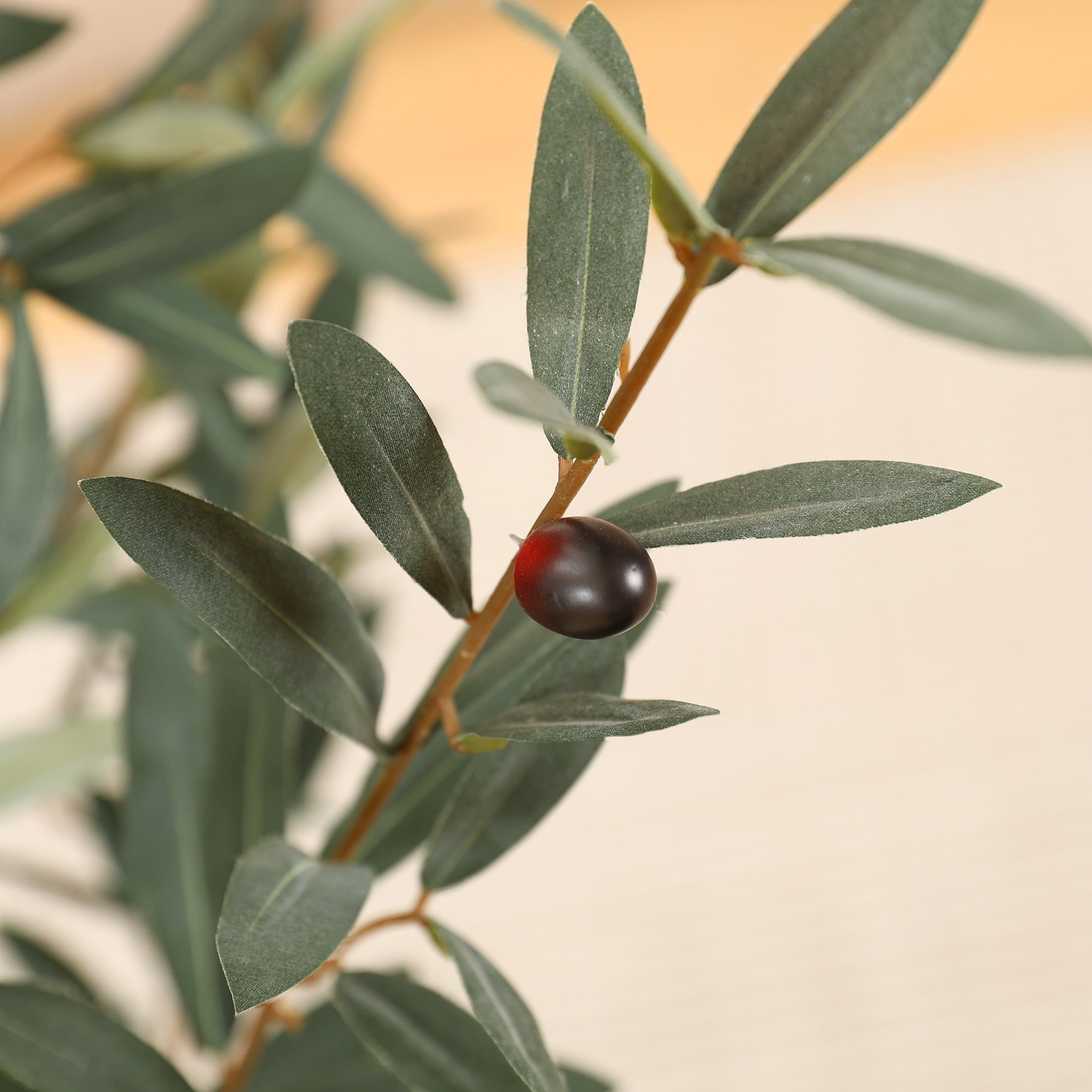 5ft Fake Olive Tree with Oval White Planter, Artificial Olive Plants with Realistic Leaves and Natural Trunk, Big Fake Plants for Home Decor