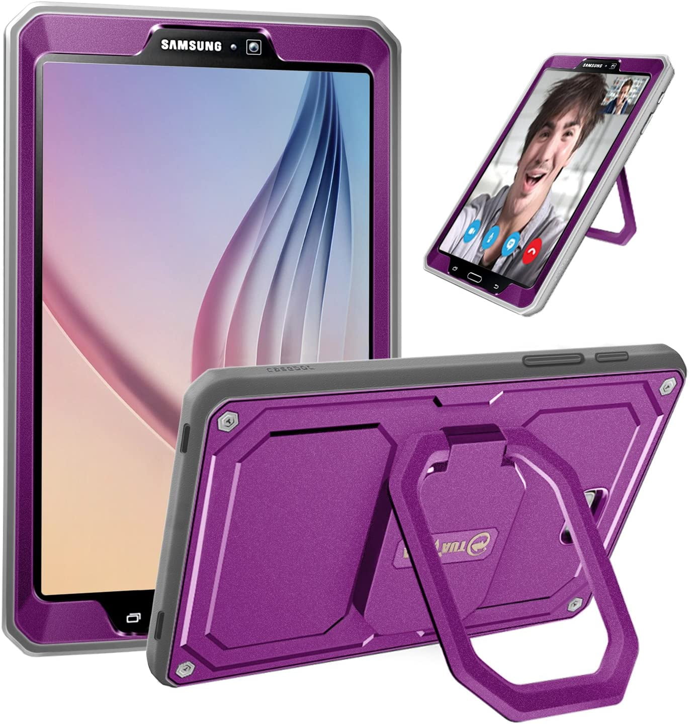 For Samsung Galaxy Tab A 10.1 NO S Pen SM-T580 2016 Release Case 360 Rotating Grip Stand Shockproof Screen Protector - Walmart.com