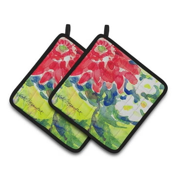 Carolines Treasures 6126PTHD Flower Pair of Pot Holders , 7.5HX7.5W, multicolor