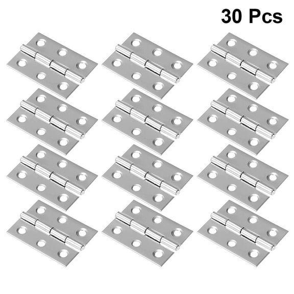 Sparsain 30Pcs 2 Inch Stainless Steel Hinges, Free Slot Bearing, Thick Silent Under-Door Hinge, Stainless Steel Flat Hinge, Loose Leaf Hinge, Door and Window Folding Accessory (Silver)