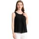 thumbnail image 1 of Allegra K Camiseta Sin Mangas De Chifón Con Forro Y Parte Delantera Plisada Para Mujer Negro XS Unique Bargains Camisa, 1 of 6