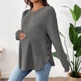 thumbnail image 7 of Fnooota Maternity Long Sleeve Tops, Stretchy Knitted Loose Fit Crew Neck Pregnancy Clothes Gray Size S, 7 of 7