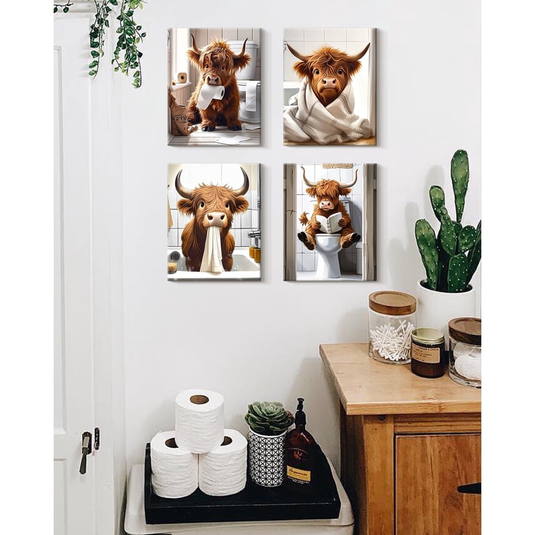 Drsoum Highland Cow Farmhouse Wall Art 4-Piece Set photo 5