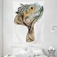 thumbnail image 1 of Iguana Tapestry, Sketch Animal Portrait from Lizard Family with Flappy Neck Realistic, Wall Hanging for Bedroom Living Room Dorm Decor, 60W X 80L Inches, Pale Brown Pale Sage Green, by Ambesonne, 1 of 2