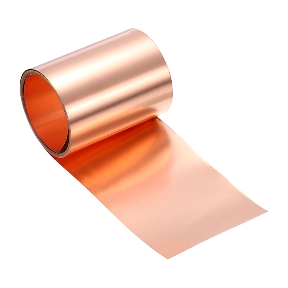 Copper Flashing, 32 Gauge 0.2mm Thickness 99.95% Pure Copper Sheet Roll, 2.6" Width x 6.5ft Metal Foil Plate for Roofing Repair, DIY Project, and Electricity