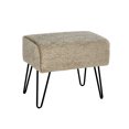 thumbnail image 5 of Home Soft Things Jacquard Chenille Stool Chair Upholstered Footrest Ottoman with Black Metal Legs and Padded Seat, Tanga-Grey, 19" x 13" x 17", 5 of 6