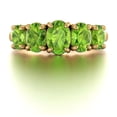 thumbnail image 2 of HeartsAndYou 4ct Natural Oval Green Peridot Ring Five Stone Stylish 14k SOLID Yellow Gold, 2 of 9