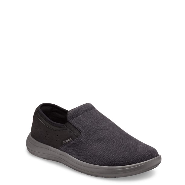 black canvas crocs