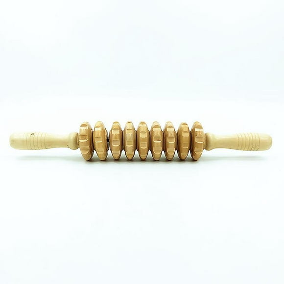 Dww-anti Cellulite Masseur Rouleau De Massage Appareil Maderothrapie Bois 40 Cm