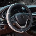thumbnail image 1 of LAICAIW New Diamond Leather Steering Wheel Cover with Bling Bling Crystal Rhinestones, Universal Fit 15 Inch Car Wheel Protector for Women Girls (Black with Colorful Diamonds), 1 of 7