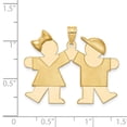 thumbnail image 2 of 14k Yellow Gold Solid Engravable Girl on Left & Boy on Right Charm, 2 of 3