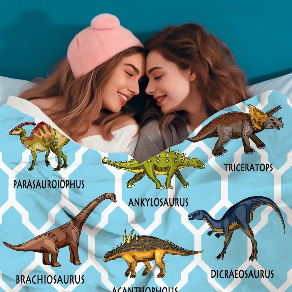 Dinosaur Blanket for Boys Girls Kids Toddler Flannel Throw Blanket Baby Dinosaurs Gifts for Children Sofa Bedroom Living Room 60"x50"