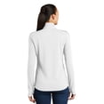thumbnail image 2 of Sport-Tek Ladies Sport Wick Textured Colorblock 1/4 Zip Pullover-2XL (White/ Iron Grey), 2 of 6