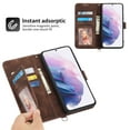 thumbnail image 5 of SaniMore for Samsung Galaxy S22 Plus 6.6" Magnetic Flip Wallet Case with Cross Body Strap, PU Leather Case with Card Slot & Multi-Angle Kickstand Shockproof Protective Case for Girls Ladies, Brown, 5 of 11