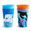 Munchkin Miracle 360 WildLove Sippy Cup, 9 Ounce, 2 Pack, Polar Bear/Orca