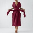 thumbnail image 1 of Fankiway Robe Décontractée à Manches Courtes et Col en V pour Femmes avec Poches, Ourlet Fendu, Bretelles, Grande Taille, Liquidation, Robes d'Été pour Femmes à Manches Courtes, 1 of 9
