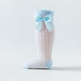 thumbnail image 2 of Baby Socks - Breathable Baby Socks Spanish Hollow Knit Mid Calf Socks with Bow for Girls Boys Spring Summer Comfortable Toddler, Socks for Children,Color: Blue Size: 0-2 Years, 2 of 9