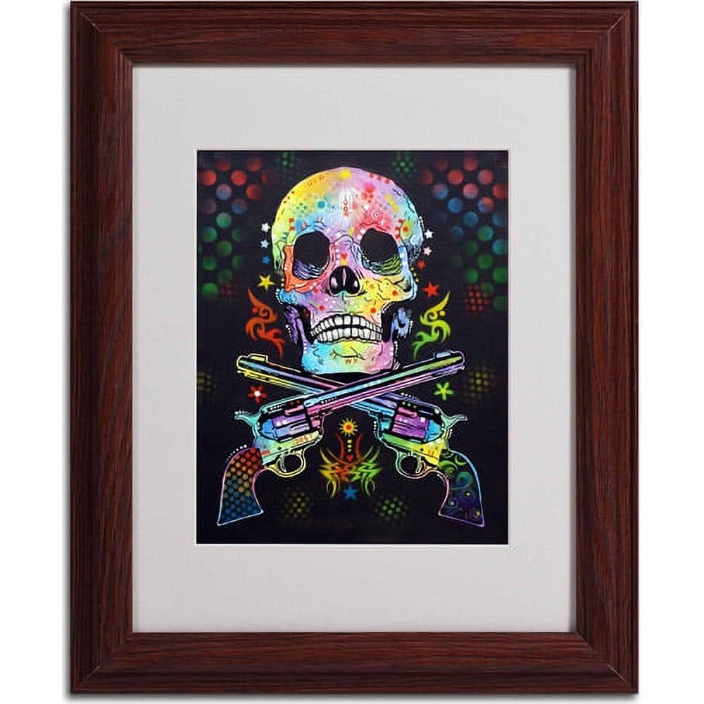 Trademark Fine Art "Skull and Guns" Canvas Art by Dean Russo, Wood Frame
