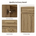 thumbnail image 4 of SICOTAS Farmhouse Sideboard Buffet Cabinet Storage with Drawer & 2 Doors, Small 30" Modern Credenzas with Adjustable Shelves, Modular Cabinet for Living Room/Entryway/Dining Room, Brown, 4 of 9