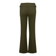 thumbnail image 4 of IYYVV Yoga Pants Flare Fold Over Waist Trousers Bootleg Womens Pants Trendy Stretchy Sweatpants Solid Color Leggings for Women Basic Flannel Pajama Pants Holiday Army Green M, 4 of 4