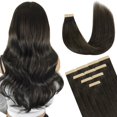 thumbnail image 1 of Extensiones de pelo con cinta adhesiva DOORES, marrón moca, 14 cm, 10 unidades, 25 g, 1 of 9