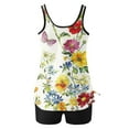 thumbnail image 6 of Brnmxoke Bathing Suits for Women 2024 Tankini Swimsuits Women Floral Swim Top Boy Shorts Modest Summer Beach Athletic Volleyball Two Piece Bathing Suit Swimwear, 6 of 6