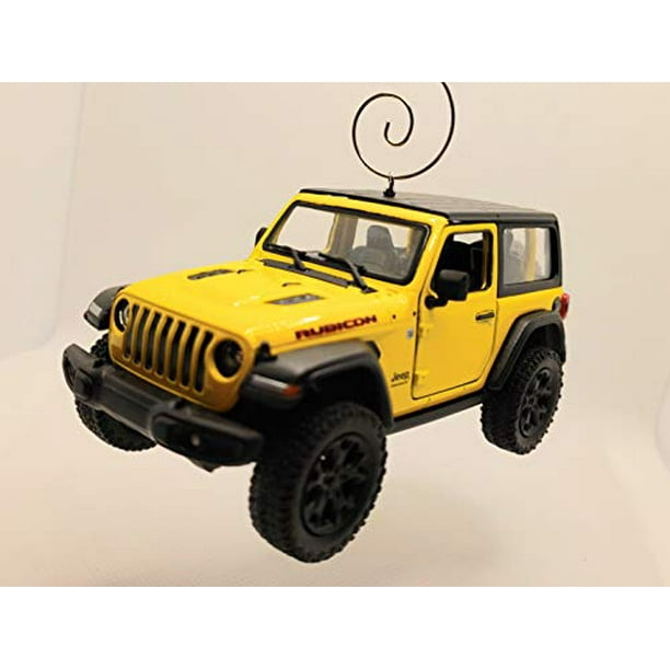 Jeep Wrangler JK with Top SUV Large Christmas Ornament 1:38 Yellow -  
