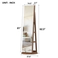 thumbnail image 3 of Jewelry Cabinet, Rotating Jewelry Armoire, Full Length Mirror with 360° Swivel Base, Lockable Storage, Necklace Hooks, Ring Slots, Foldable Acrylic Shelf, Light Walnut for Bedroom, 3 of 11
