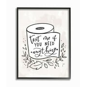 Stupell Industries Bathroom Humor Text Me if You Need Toilet Paper Designed by Loni Harris