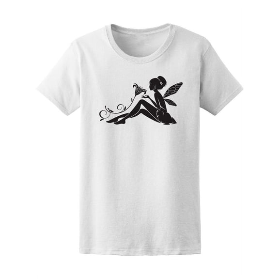 Fairy With A Flower Silhouette Tee Women's -Image by Shutterstock