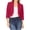 Red, variant on DTBPRQ Women's Casual Cropped Blazer 3/4 Sleeve Collarless Open Front Ruffle Work Office Cardigan Suit Jacket Shrug Work Office Suit