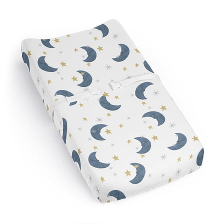 Sweet Jojo Designs Moon Bear Boy, Girl, Unisex/Gender Neutral Changing Pad Cover Sheet