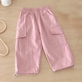 thumbnail image 2 of BLVB Toddler Baby Boys Girls Cargo Jogger Pants Little Kids Multi Pocket Cotton Casual Lounge Trousers with Elastic Hem, 2 of 5