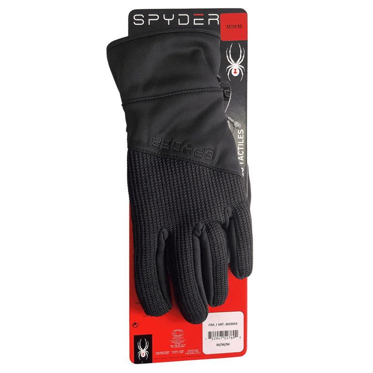 Spyder Men's Touchscreen Insulated Gloves, Black, Medium - Walmart.com