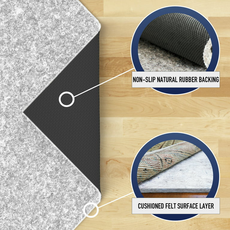 Veken 8x11 Rug Pad Gripper for Hardwood Floors, Non Slip Rug Pads for Area  Rugs, Thick Rug Grippers for Tile Floors, Under Carpet Anti Skid Mat, Keep