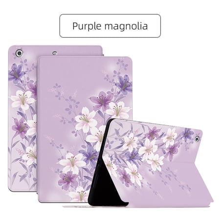 ChicShell Shockproof Flower Case for iPad mini 3/2/1, Multi-Angle Stand Flip Folio Slim Protective Cover Case for Girls Women Apple iPad mini 3/2/1,Purple Flower