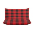 thumbnail image 3 of 3 Pcs Soft Bedding Set, Includes 1 Duvet Cover with Zipper And 2 Pillow Shams,Buffalo Plaid Red Black Queen(90"×90"), 3 of 8
