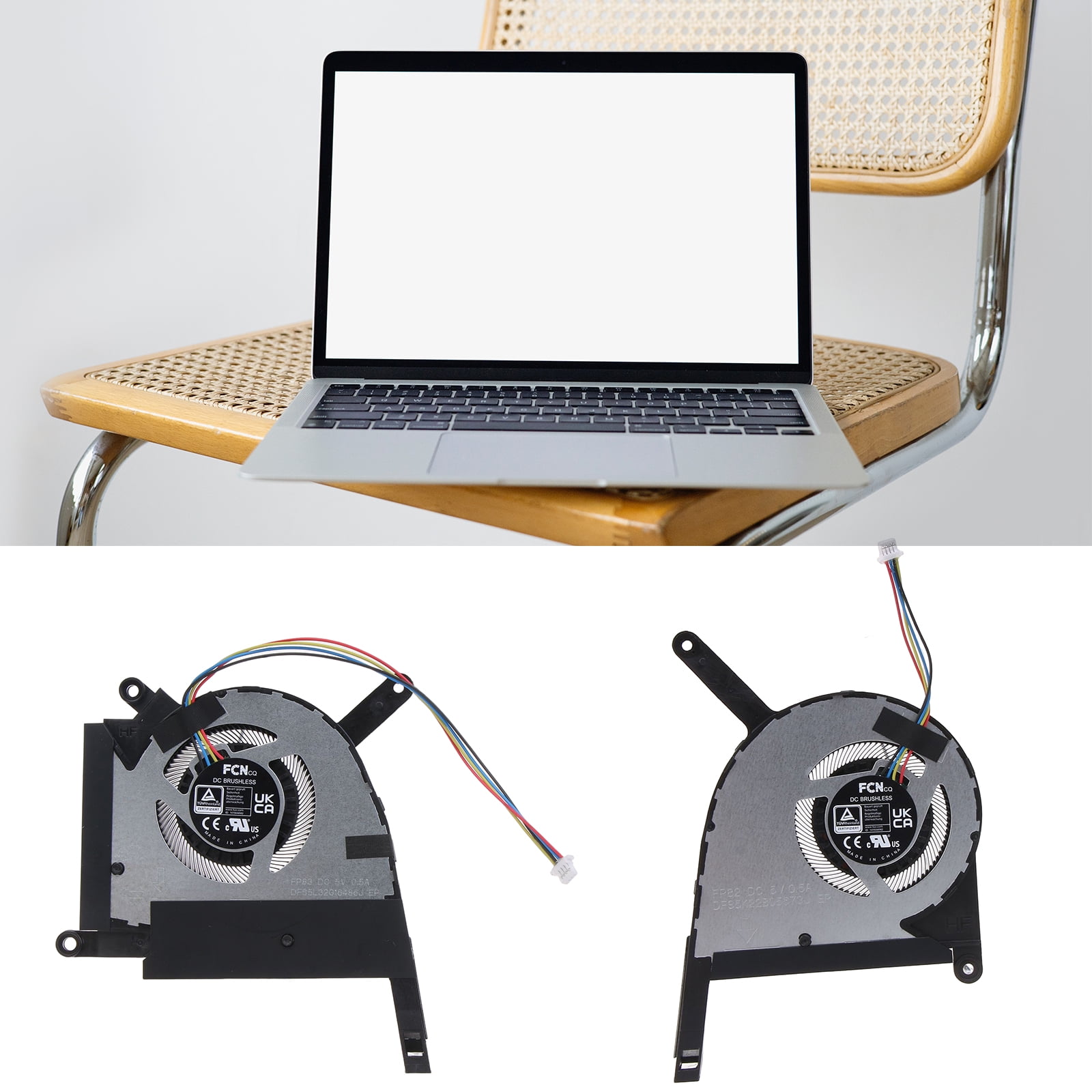 High-performance CPU GPU Cooling Fan Laptops Replacement Cooler 4 Pin Power Connector Compact-size used for FX507