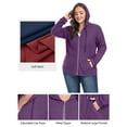 thumbnail image 3 of Gleelist Women's Full Zip Up Hoodie Sweatshirts Plus Size Long Sleeve Oversized Casual Hoodies Sweatshirt Jackets with Pockets(1X-5X), 3 of 7