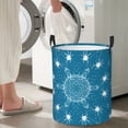 thumbnail image 4 of DouZhe Waterproof Collapsible Large Laundry Baskets, Spider Web Trap Prints Circular Hamper with Handles, Light Blue, 4 of 6