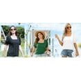thumbnail image 2 of Fantaslook Square Neck T Shirts for Women Casual Puff Short Sleeve Shirts Summer Tops, 2 of 7