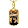thumbnail image 2 of No Greater Love John 15:13 Soldier Kneeling Stainless Steel or 18k Gold Premium Swivel Dog Tag Keychain, 2 of 6