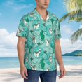 thumbnail image 3 of Fuzoiu Alapaca in Boho Print Hawaiian Shirt for Men, Summer Beach Casual Short Sleeve Button Down Shirts, Men’s Beach Summer Shirts with Pocket,Small, 3 of 7