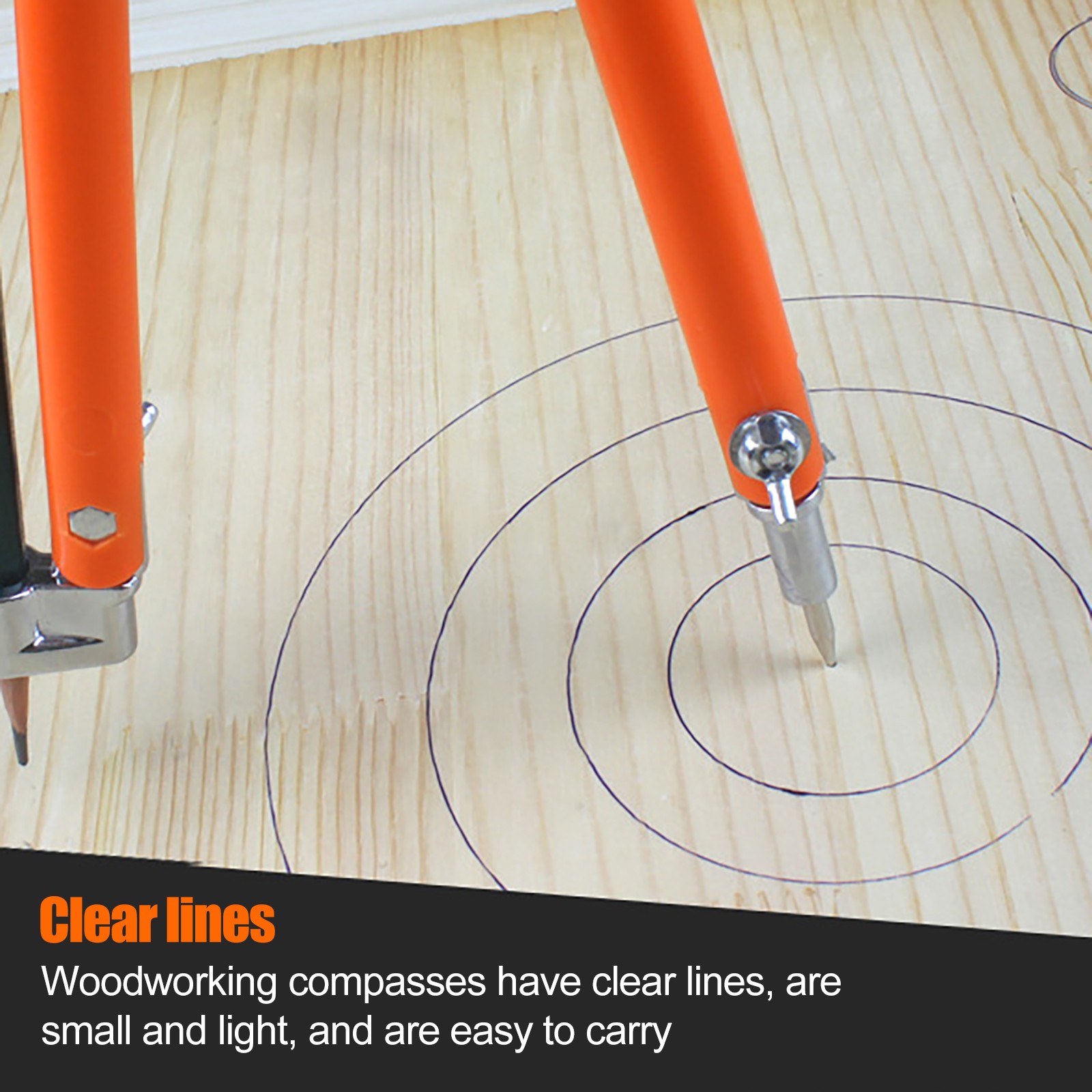 Clearance Sale!Large S Marking Pencil Drawing Diameter-Orange Multi-Functional + Precision Woodworking L Line Decoration Compass Compass Tool Gauge Tools Home Improvement, Handmade Equipment