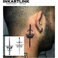 thumbnail image 2 of shiyou-Tattoo Tech, 2 Sheets Medium Semi Permanent Tattoo, Adult Art Design Temporary Tattoos, Lasts 1-2 Weeks, Waterproof, Realistic Look, No Adhesive, No Reflection (Crowned Swords Design), 2 of 4
